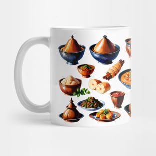 Moroccan Cuisine Food Kitchen in vibrant vector style Mug